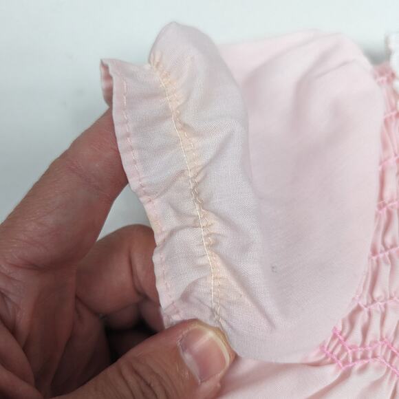 Vtg Polly Flinders Dress Baby Girls Sz 0-3m Pink Smocked Classic Spring Easter - Picture 5 of 5